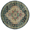 Rugs Hallway Rug - 94" x 94" x 0.37" Multi Olefin Frieze Round Rug HomeRoots