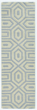 Rugs Hallway Runner Rug 2'3" x 7'6" Runner Wool Grey Area Rug 4089 HomeRoots
