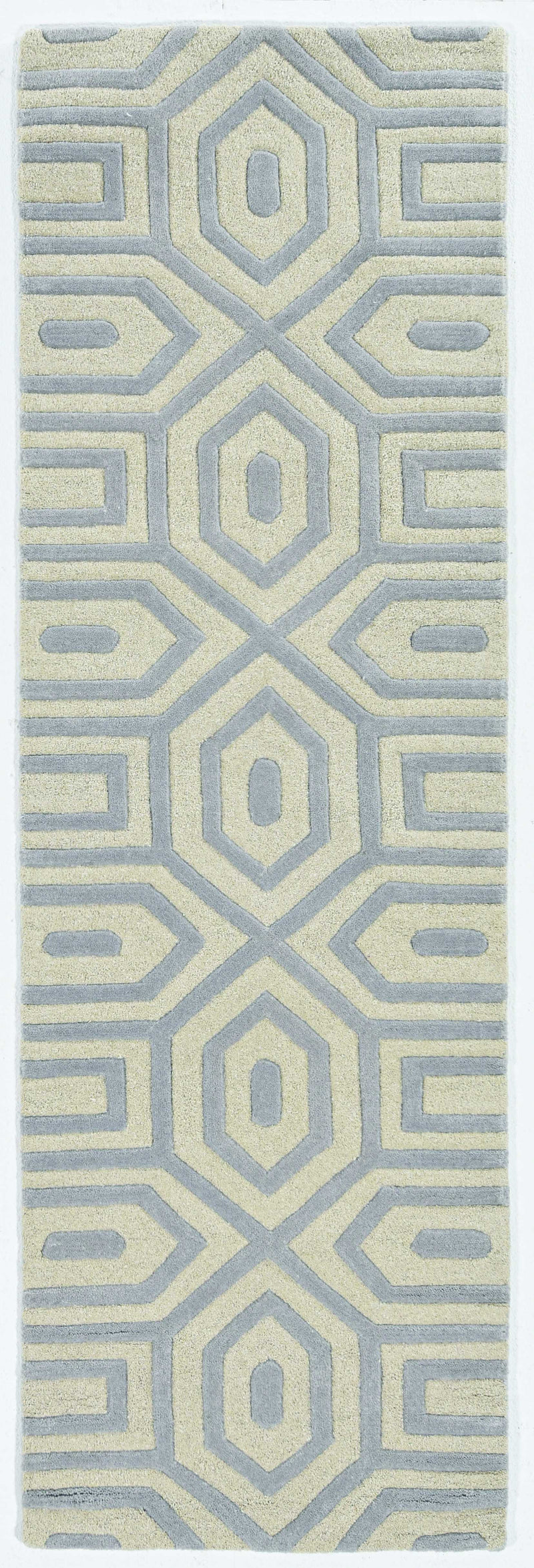 Rugs Hallway Runner Rug 2'3" x 7'6" Runner Wool Grey Area Rug 4089 HomeRoots