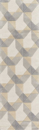 Rugs Hallway Runner Rug - 2'3" x 7'6" Runner Wool Ivory/Grey Area Rug HomeRoots