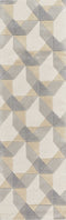 Rugs Hallway Runner Rug - 2'3" x 7'6" Runner Wool Ivory/Grey Area Rug HomeRoots