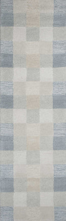 Rugs Hallway Runner Rug - 2'3" x 7'6" Runner Wool Light Blue Area Rug HomeRoots