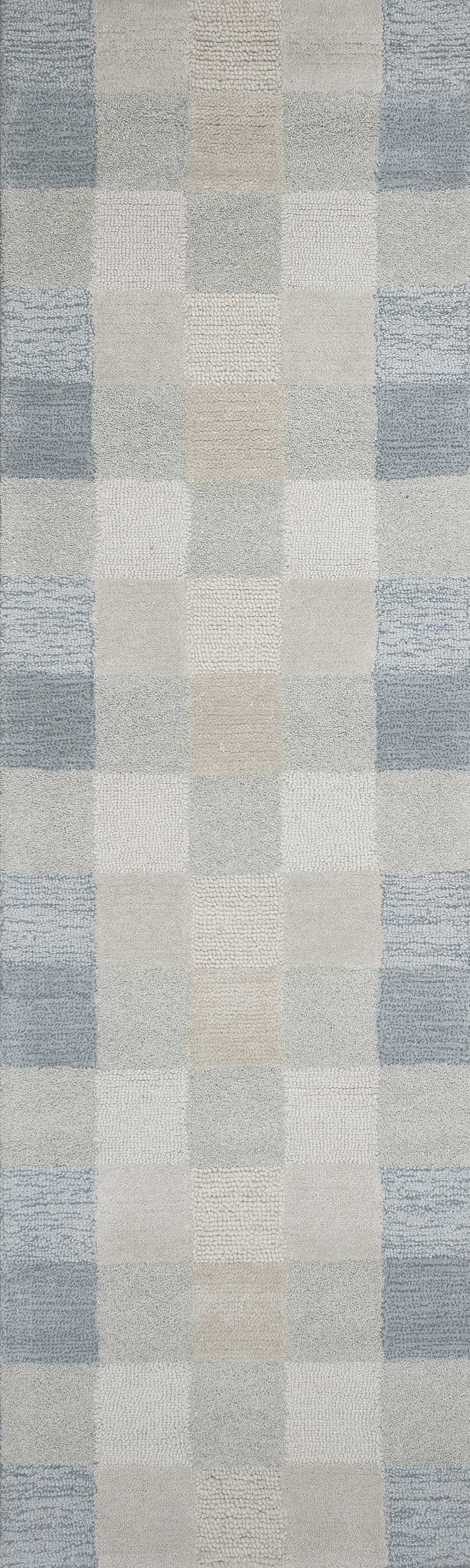 Rugs Hallway Runner Rug - 2'3" x 7'6" Runner Wool Light Blue Area Rug HomeRoots