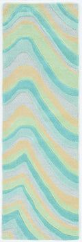 Rugs Hallway Runner Rug 2'3" x 7'6" Runner Wool Ocean Area Rug 4087 HomeRoots