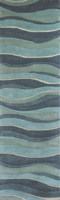 Rugs Hallway Runner Rug - 2'3" x 7'6" Runner Wool Ocean Area Rug HomeRoots