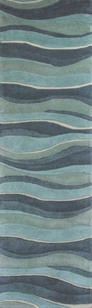 Rugs Hallway Runner Rug - 2'3" x 7'6" Runner Wool Ocean Area Rug HomeRoots