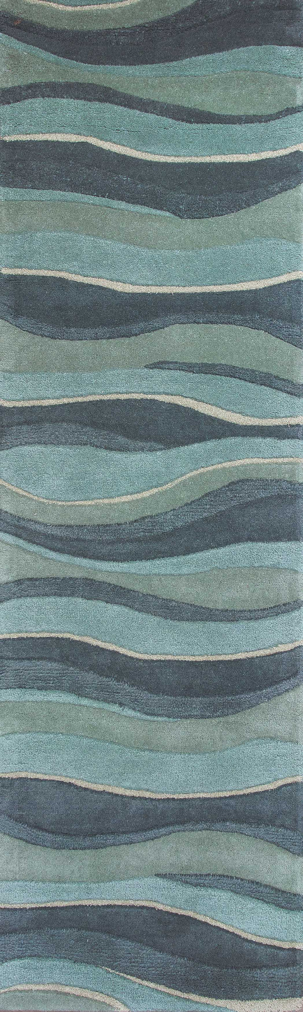 Rugs Hallway Runner Rug - 2'3" x 7'6" Runner Wool Ocean Area Rug HomeRoots