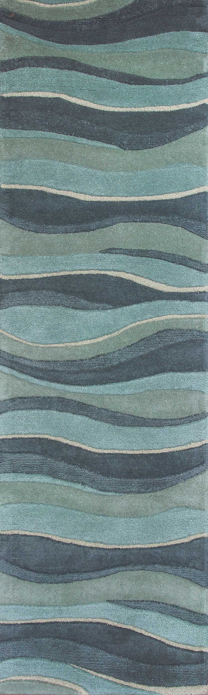 Rugs Hallway Runner Rug - 2'3" x 7'6" Runner Wool Ocean Area Rug HomeRoots