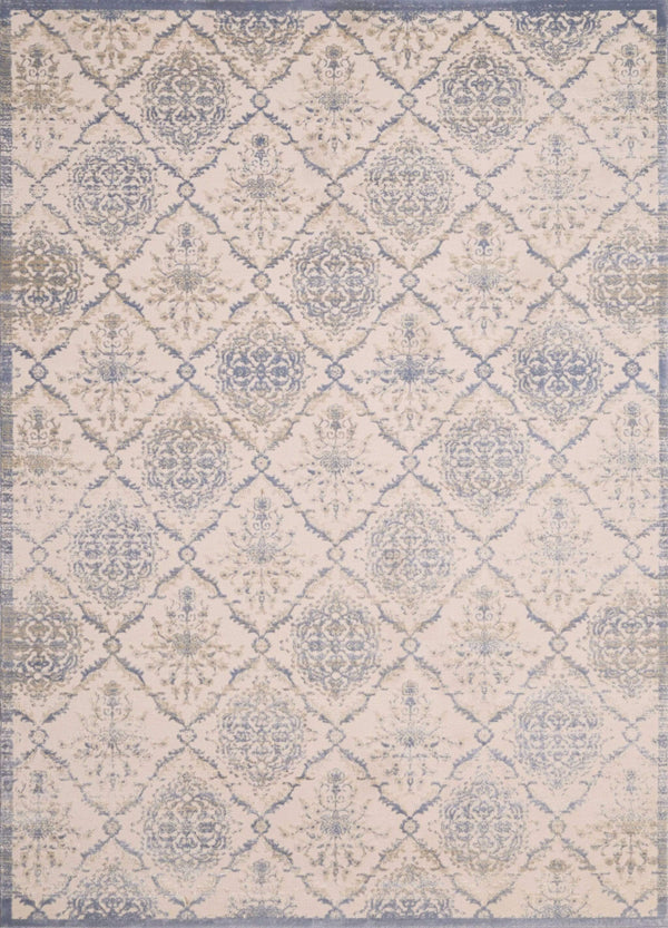 Rugs Hallway Runner Rug 22" x 86" x 0.31" Light Blue Polyester /Olefin Runner Rug 8687 HomeRoots