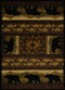 Rugs Hallway Runner Rug - 22" x 86" x 0.4" Black Polypropylene Bears Lodge Runner Rug HomeRoots