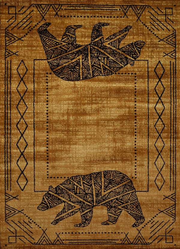 Rugs Hallway Runner Rug - 22" x 86" x 0.4" Gold Polypropylene Runner Rug HomeRoots