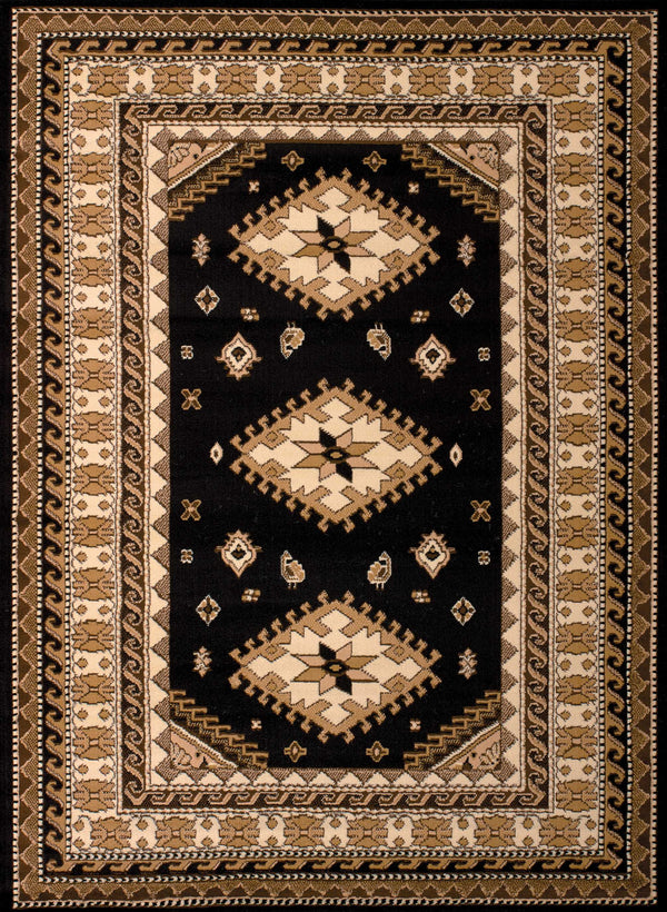 Rugs Hallway Runner Rug 27" x 86" x 0.31" Black Polypropylene Runner Rug 8735 HomeRoots
