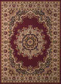 Rugs Hallway Runner Rug - 27" x 86" x 0.31" Burgundy Polypropylene Runner Rug HomeRoots