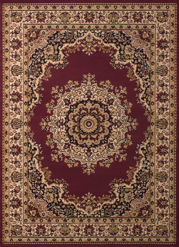 Rugs Hallway Runner Rug - 27" x 86" x 0.31" Burgundy Polypropylene Runner Rug HomeRoots