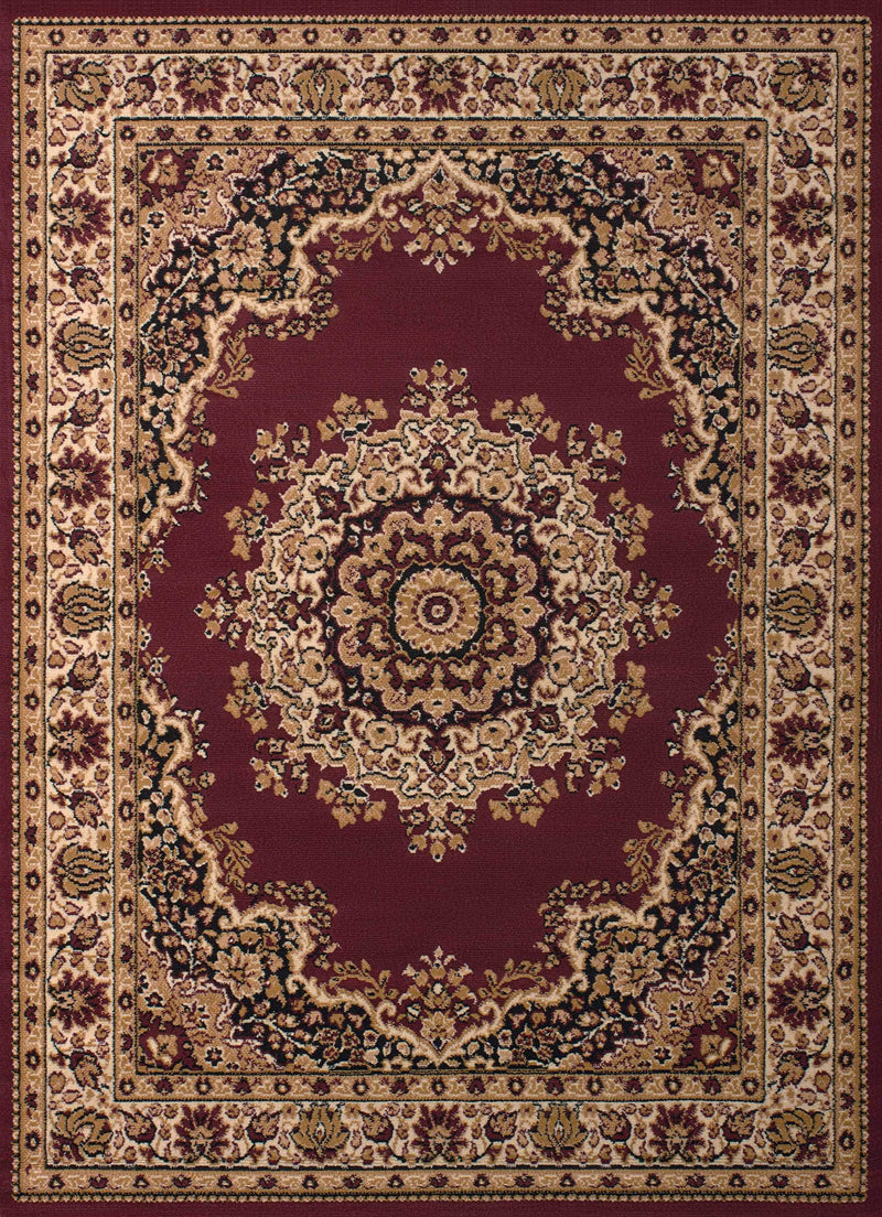 Rugs Hallway Runner Rug - 27" x 86" x 0.31" Burgundy Polypropylene Runner Rug HomeRoots