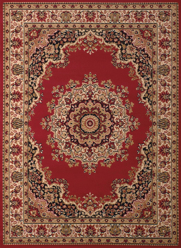 Rugs Hallway Runner Rug - 27" x 86" x 0.31" Red Polypropylene Runner Rug HomeRoots