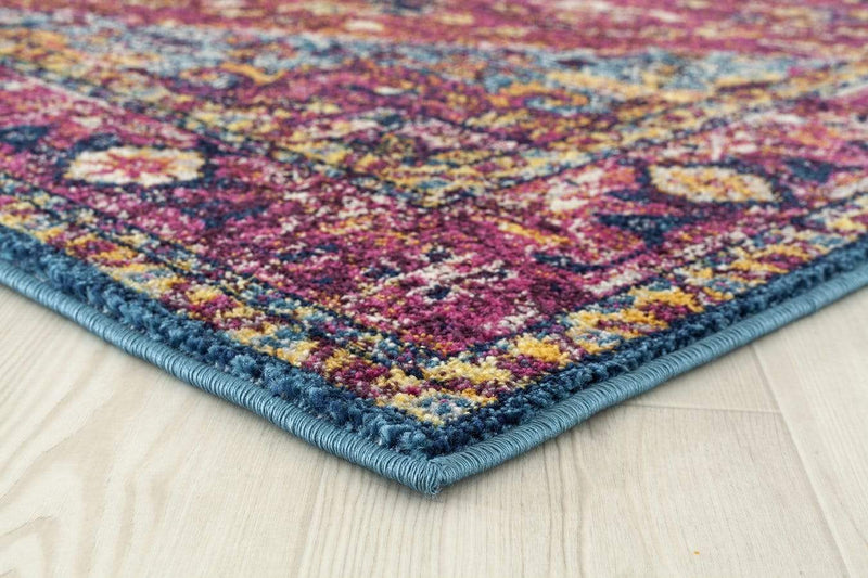 Rugs Hallway Runner Rug - 31" x 86" x 0.35" Magenta Olefin/Frieze Runner Rug HomeRoots