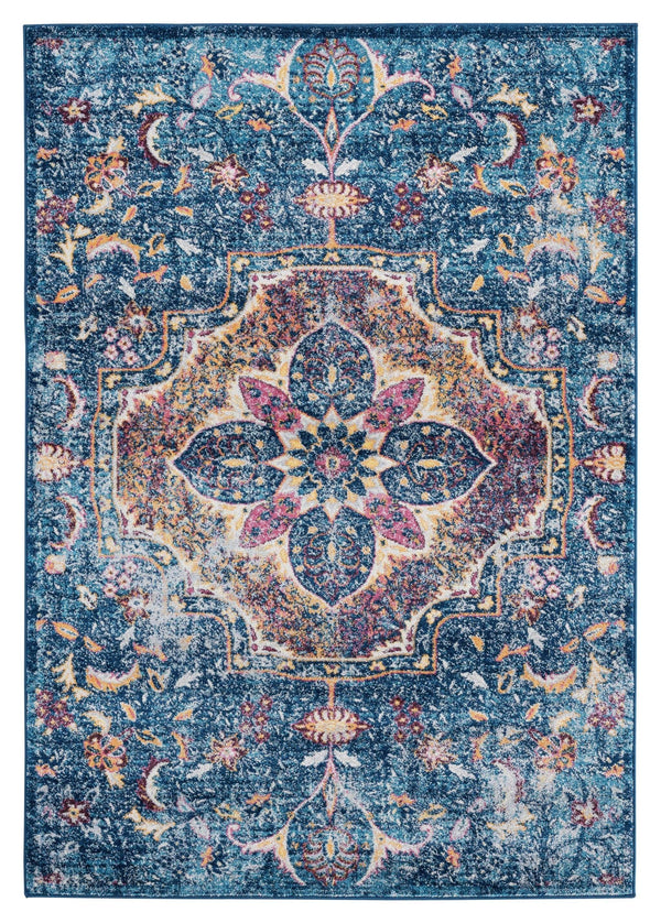 Rugs Hallway Runner Rug 31" x 86" x 0.35" Midnight Blue Olefin/Frieze Runner Rug 6529 HomeRoots