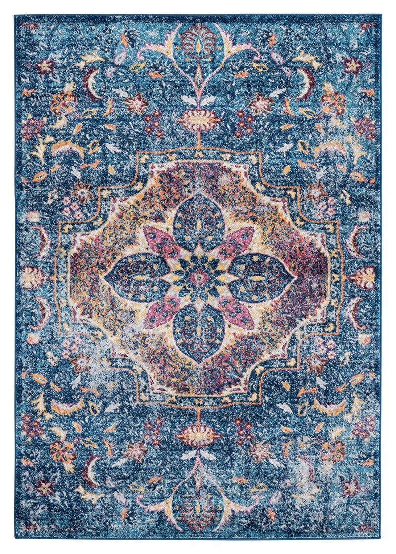 Rugs Hallway Runner Rug 31" x 86" x 0.35" Midnight Blue Olefin/Frieze Runner Rug 6529 HomeRoots