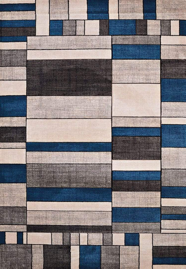 Rugs Hallway Runner Rug - 31" x 88" x 0.47" Denim Blue Polypropylene Runner Rug HomeRoots