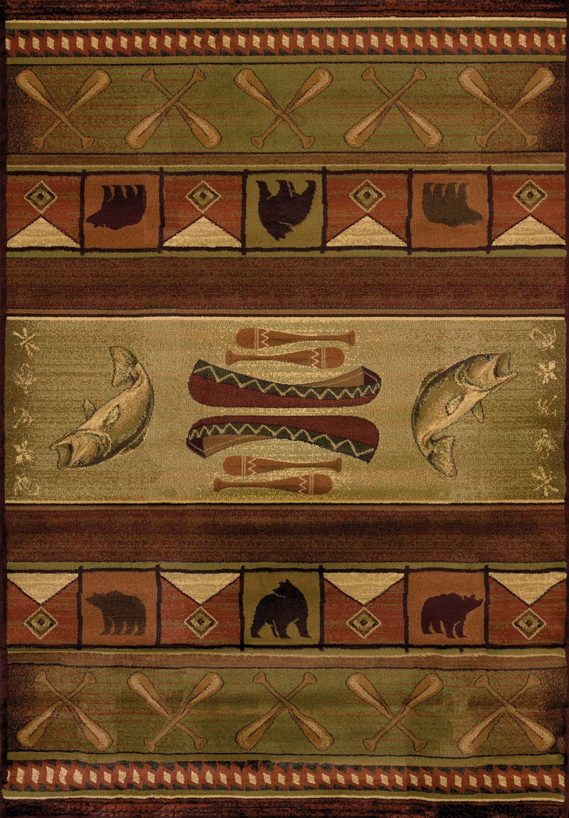 Rugs Incredible Rugs and Decor 22" x 36" x 0.45" Lodge Polypropylene Accent Rug 9347 HomeRoots