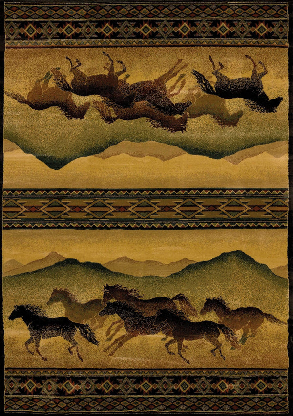 Rugs Incredible Rugs and Decor 22" x 36" x 0.45" Lodge Polypropylene Accent Rug 9352 HomeRoots
