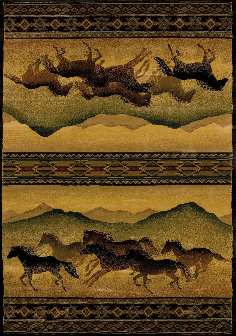 Rugs Incredible Rugs and Decor 22" x 36" x 0.45" Lodge Polypropylene Accent Rug 9352 HomeRoots