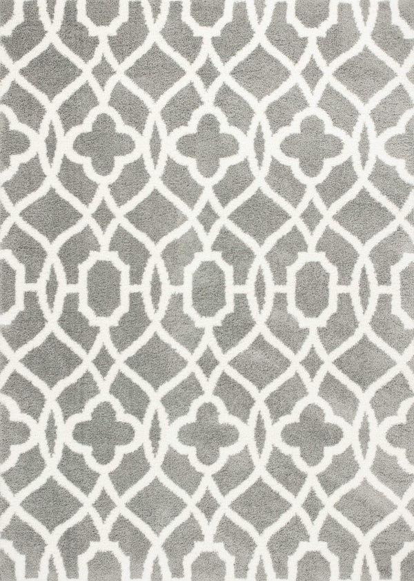 Rugs Ivory Area Rug - 5'3" x 7'7" Microfiber Grey/Ivory Area Rug HomeRoots