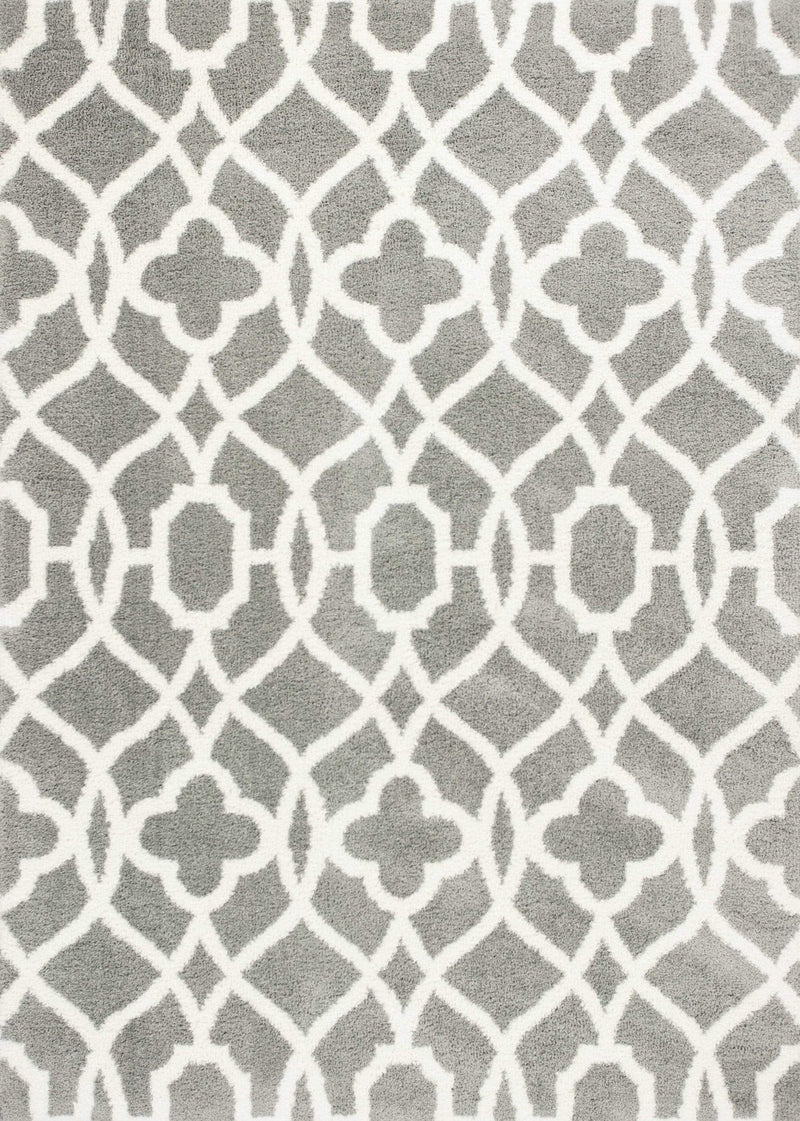 Rugs Ivory Area Rug - 5'3" x 7'7" Microfiber Grey/Ivory Area Rug HomeRoots