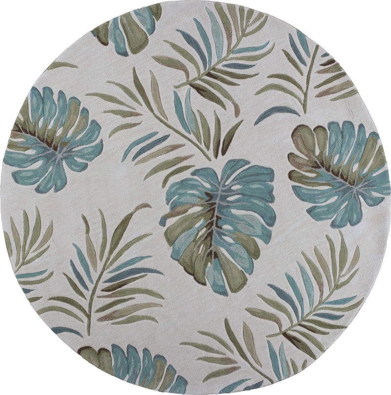 Rugs Ivory Area Rug - 5'6" Round Polyester Ivory Area Rug HomeRoots