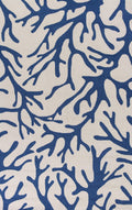 Rugs Ivory Area Rug - 5' x 7'6" Polyester Ivory/Blue Area Rug HomeRoots