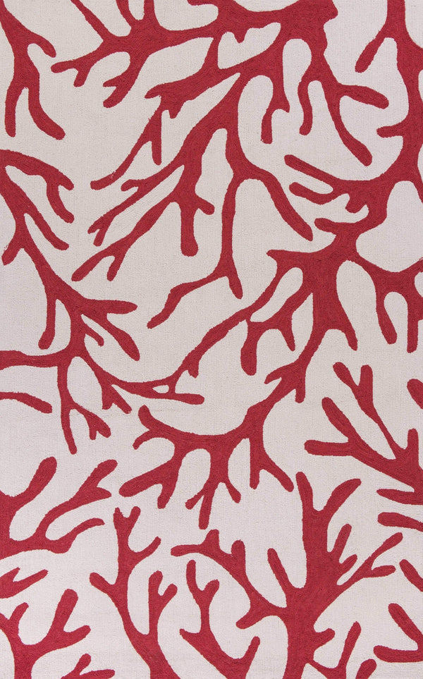 Rugs Ivory Area Rug - 5' x 7'6" Polyester Ivory/Rust Area Rug HomeRoots