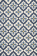 Rugs Ivory Area Rug - 5' x 7'6" UV-treated Polypropylene Ivory/Blue Area Rug HomeRoots