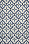 Rugs Ivory Area Rug - 5' x 7'6" UV-treated Polypropylene Ivory/Blue Area Rug HomeRoots