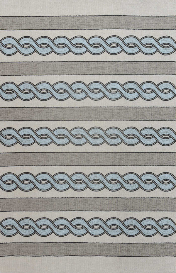 Rugs Ivory Area Rug - 5' x 7' UV-treated Polypropylene Ivory/Spa Area Rug HomeRoots