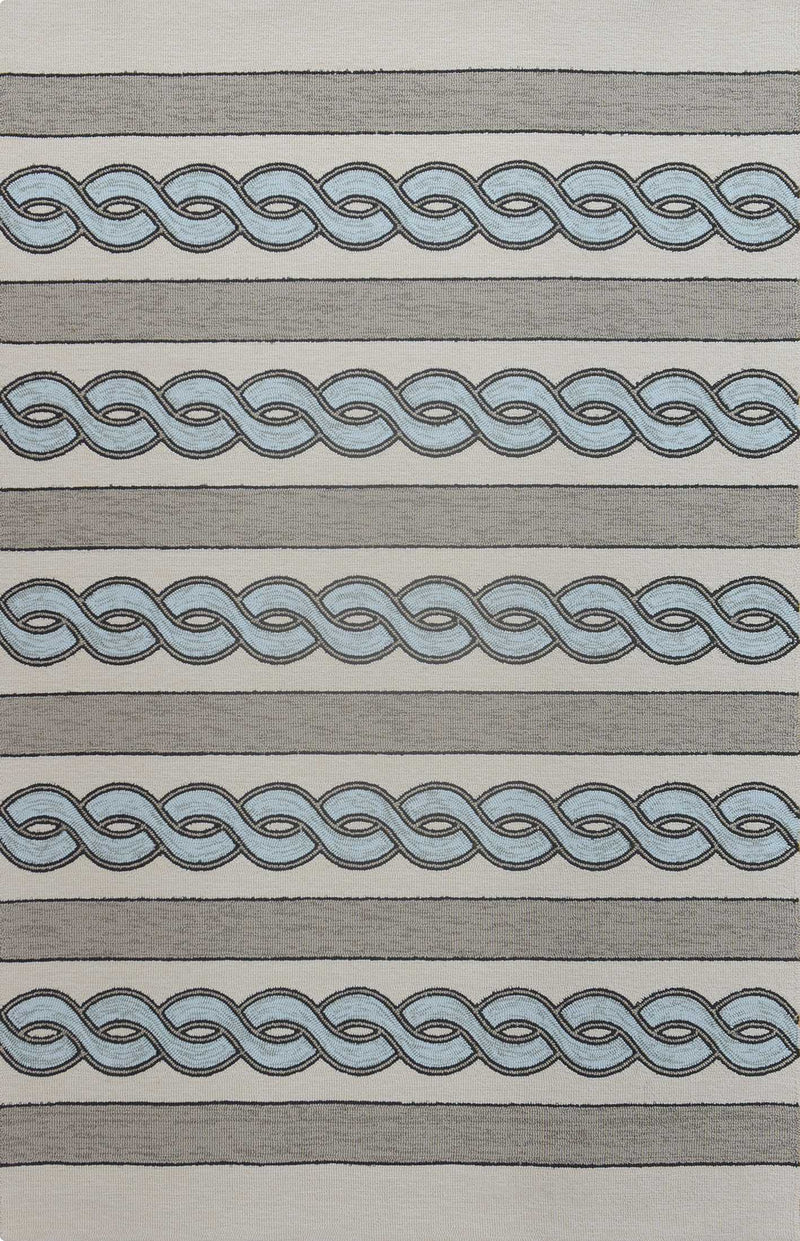 Rugs Ivory Area Rug - 5' x 7' UV-treated Polypropylene Ivory/Spa Area Rug HomeRoots