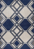Rugs Ivory Area Rug - 6'7" x 9'6" UV-treated Polypropylene Ivory/Denim Area Rug HomeRoots