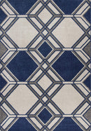 Rugs Ivory Area Rug - 6'7" x 9'6" UV-treated Polypropylene Ivory/Denim Area Rug HomeRoots