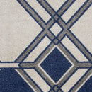 Rugs Ivory Area Rug - 6'7" x 9'6" UV-treated Polypropylene Ivory/Denim Area Rug HomeRoots