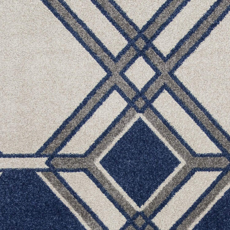 Rugs Ivory Area Rug - 6'7" x 9'6" UV-treated Polypropylene Ivory/Denim Area Rug HomeRoots