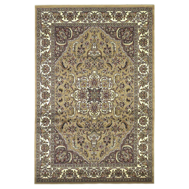 Rugs Ivory Area Rug - 7'7" Octagon Polypropylene Beige/Ivory Area Rug HomeRoots