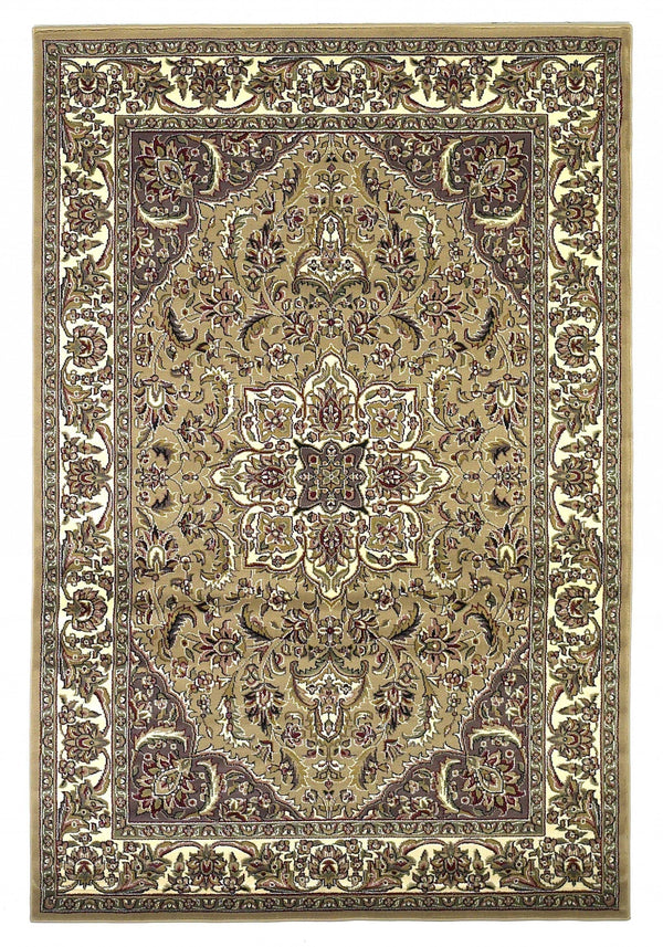 Rugs Ivory Rug - 5'3" x 7'7" Polypropylene Beige/Ivory Area Rug HomeRoots