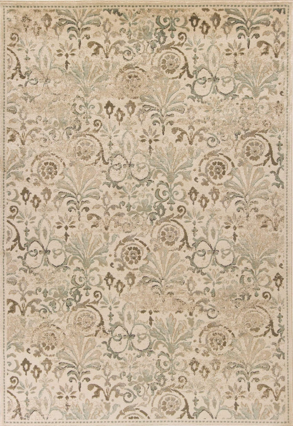 Rugs Ivory Rug - 5'3" x 7'8" Polypropylene Ivory Area Rug HomeRoots
