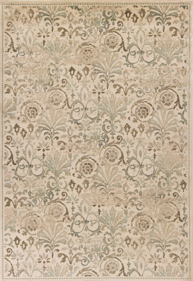 Rugs Ivory Rug - 5'3" x 7'8" Polypropylene Ivory Area Rug HomeRoots