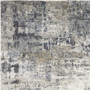 Rugs Ivory Rug - 8'9" x 13' Polyester Ivory/Teal Area Rug HomeRoots