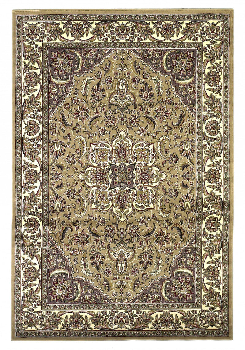 Rugs Ivory Rug - 9'10" X 13'2" Polypropylene Beige/Ivory Area Rug HomeRoots