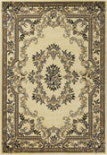Rugs Ivory Rug - 9'10 x 13'2" Polypropylene Ivory/Blue Area Rug HomeRoots