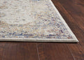 Rugs Ivory Rug - 9'10" x 13'2" Polypropylene Ivory/Navy Area Rug HomeRoots