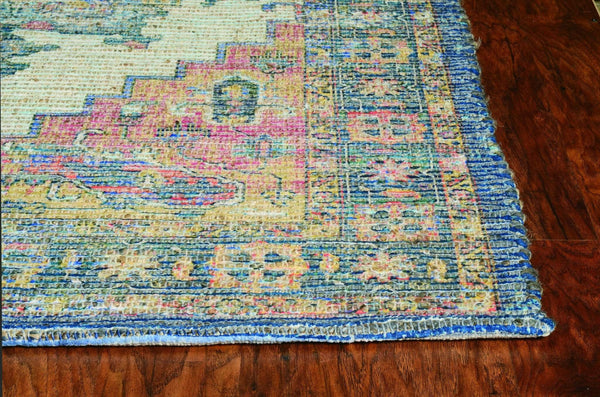 Rugs Jute Rug - 27" X 45" X 0.'25" Multi Jute / Polyester Rug HomeRoots
