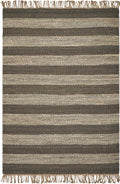 Rugs Jute Rug - 3'3" x 5'3" Jute Slate/Ivory Area Rug HomeRoots